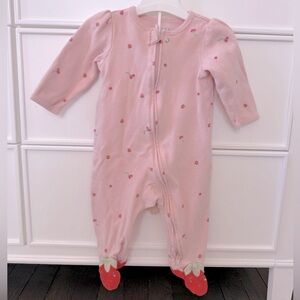 Carter's Pink Baby Onesie with Strawberry Feet